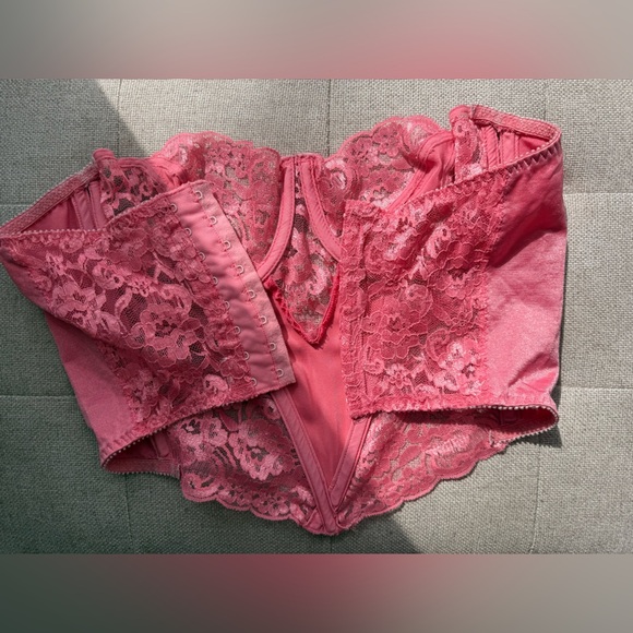 Vintage Christian Dior Pink Lace Lingerie Bustier Corset Size 36C - Picture 9 of 15